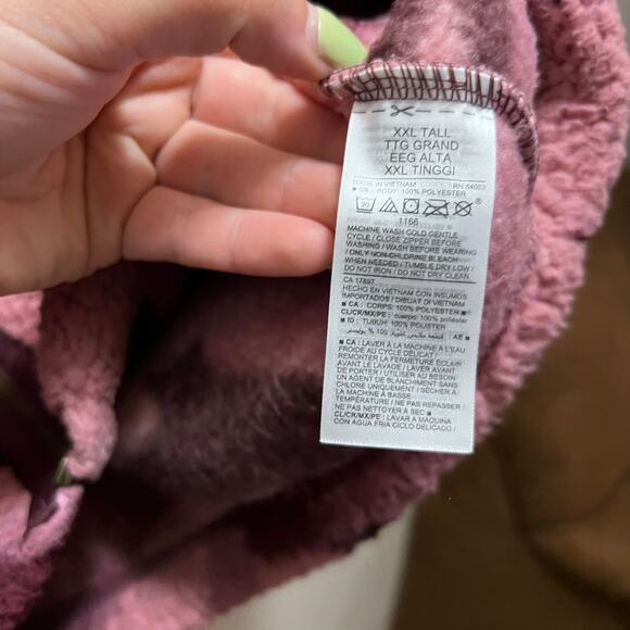 Old Navy Cozy Teddy-Sherpa Plus-Size Full-Zip Jacket Raspberry Camo Sz XXL Tall - Picture 8 of 11